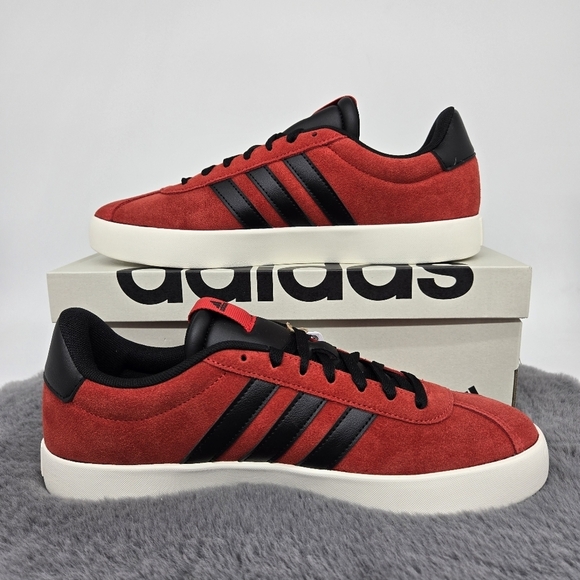 New adidas VL Court 3.0 Better Scarlet Black Men's Skateboarding Shoes Size 11 - Picture 6 of 8